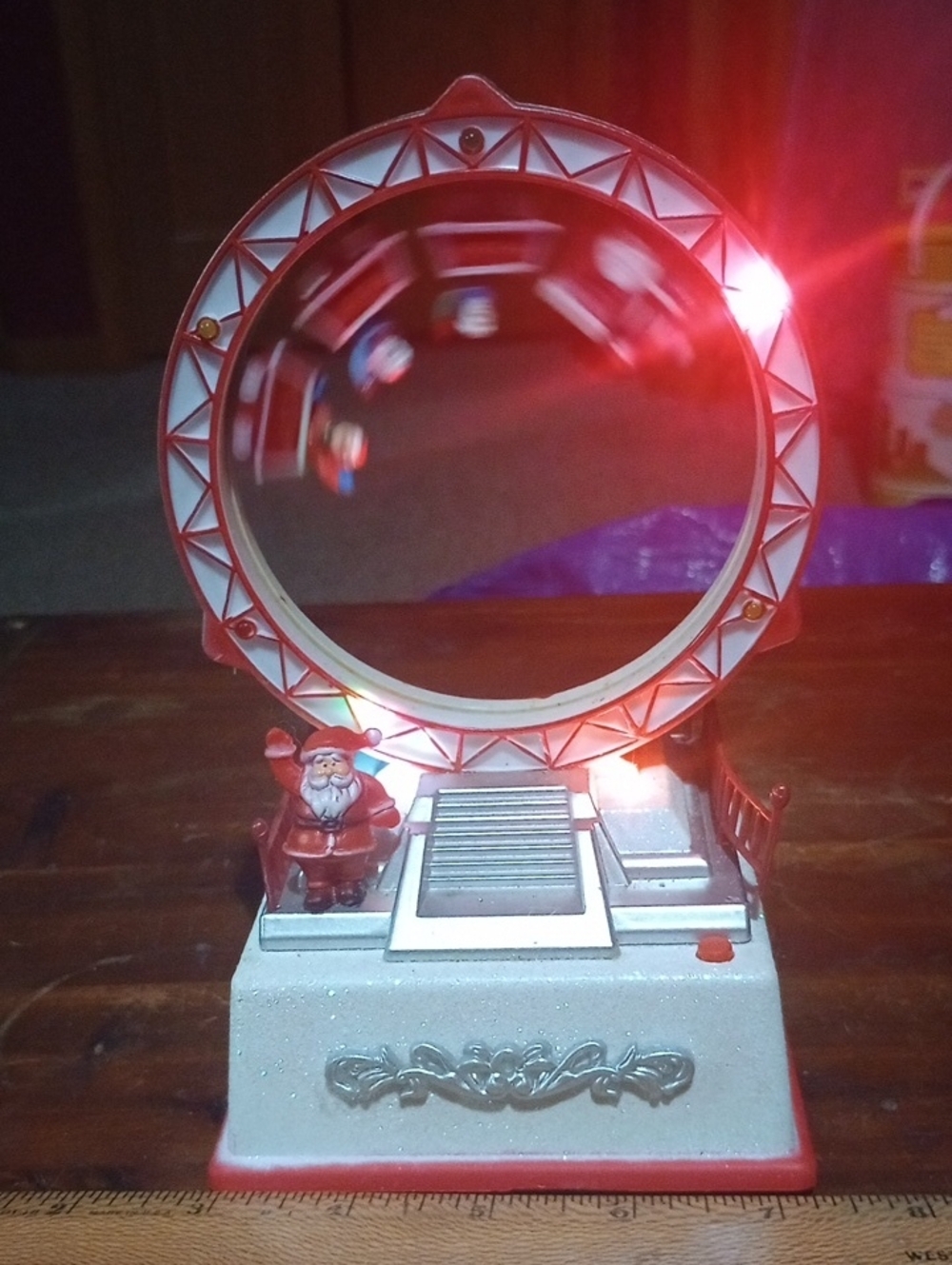 Festive Red and White Santa Mirror Ornament